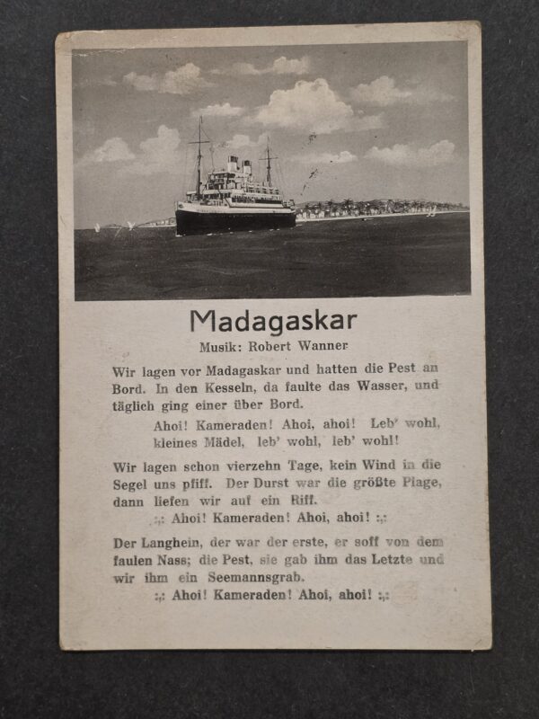 20261001_133030 WWII German 1942 Madagaskar Sailor Song Postcard Feldpost Military Mail