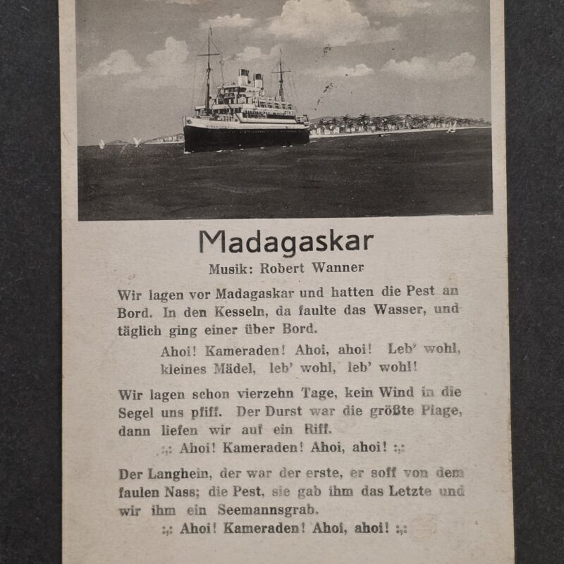 20261001_133030 WWII German 1942 Madagaskar Sailor Song Postcard Feldpost Military Mail