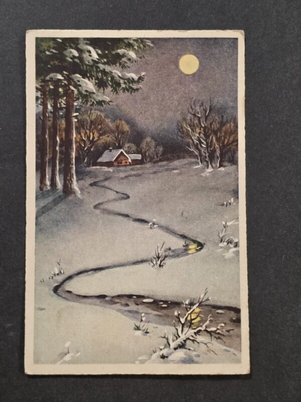 20261001_133338 WWII Nazi German Third Reich 1941 New Year Winter Postcard Snow Scene