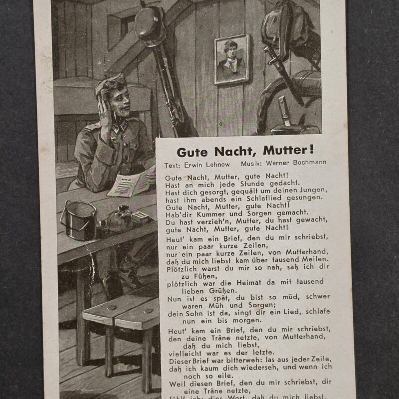 20261001_133413 WWII German Wehrmacht Soldiers Military Song Card Postcard Good Night Mother!