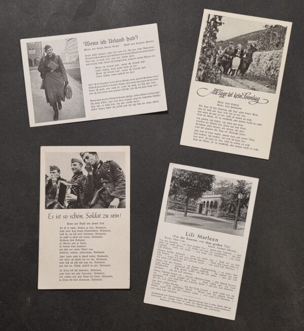 20261001_133435 4 WWII Nazi German Wehrmacht Army Soldier Military Song Sweetheart Postcard lot