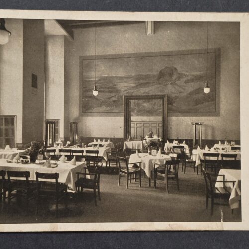 20261001_133622 WWII Nazi German Stuttgart Reichsbahn Train Railway Station Restaurant 1941 Postcard