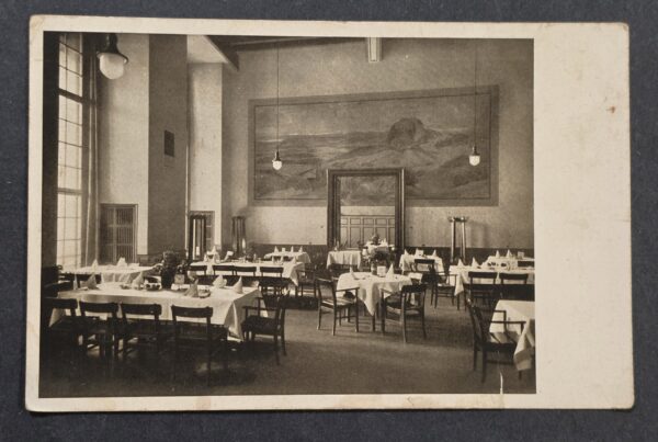 20261001_133622 WWII Nazi German Stuttgart Reichsbahn Train Railway Station Restaurant 1941 Postcard