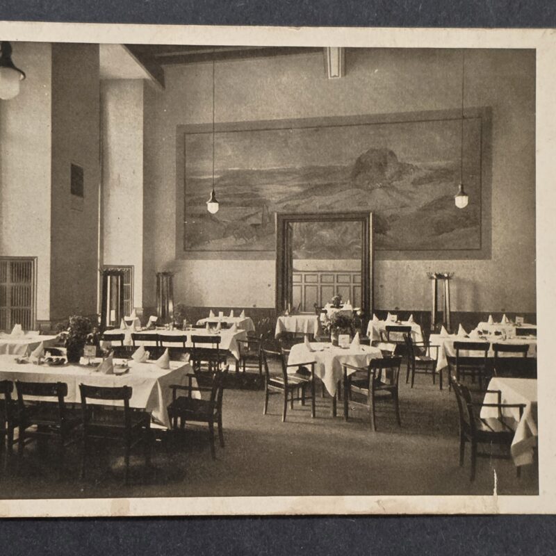 20261001_133622 WWII Nazi German Stuttgart Reichsbahn Train Railway Station Restaurant 1941 Postcard