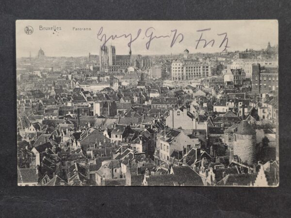 20261001_135039 WWI German Military Feldpost Postcard Brussels Belgium Panorama 1915 Potsdam