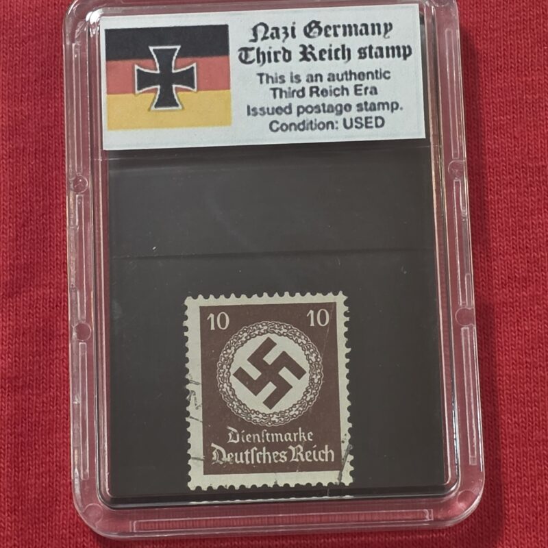 20261003_142225 WW2 Nazi German Third Reich NSDAP Government Official Swastika Stamp w Slab case 10 Pfennig