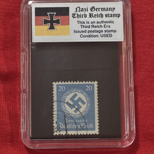 20261003_142246 WW2 Nazi German Third Reich NSDAP Government Official Swastika Stamp w Slab case 20 Pfennig
