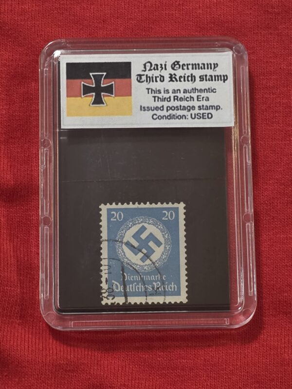 20261003_142246 WW2 Nazi German Third Reich NSDAP Government Official Swastika Stamp w Slab case 20 Pfennig