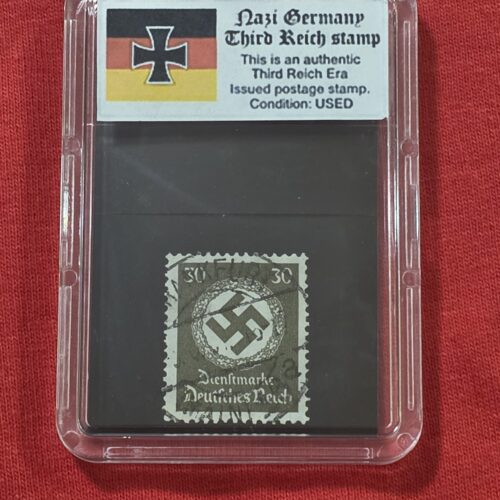 20261003_142305 WW2 Nazi German Third Reich NSDAP Government Official Swastika Stamp w Slab case 30 Pfennig