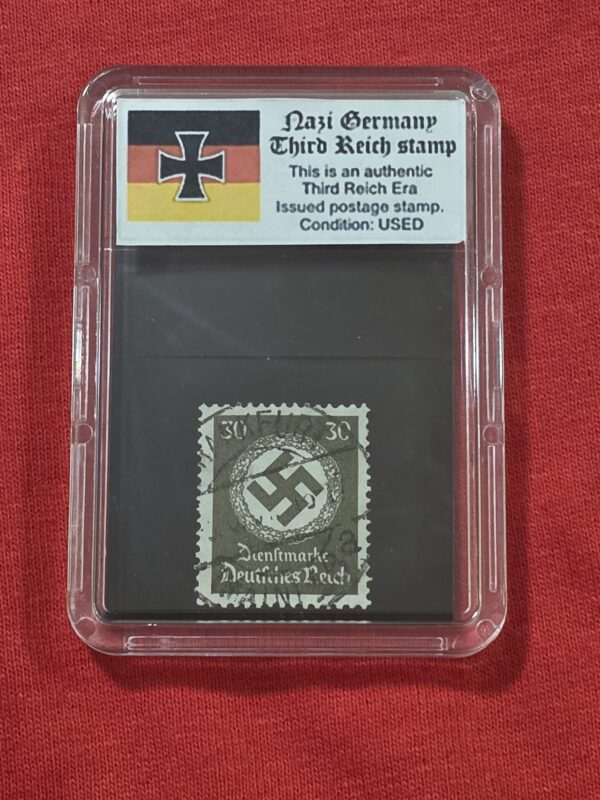20261003_142305 WW2 Nazi German Third Reich NSDAP Government Official Swastika Stamp w Slab case 30 Pfennig