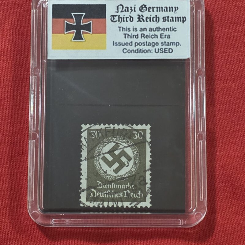 20261003_142305 WW2 Nazi German Third Reich NSDAP Government Official Swastika Stamp w Slab case 30 Pfennig