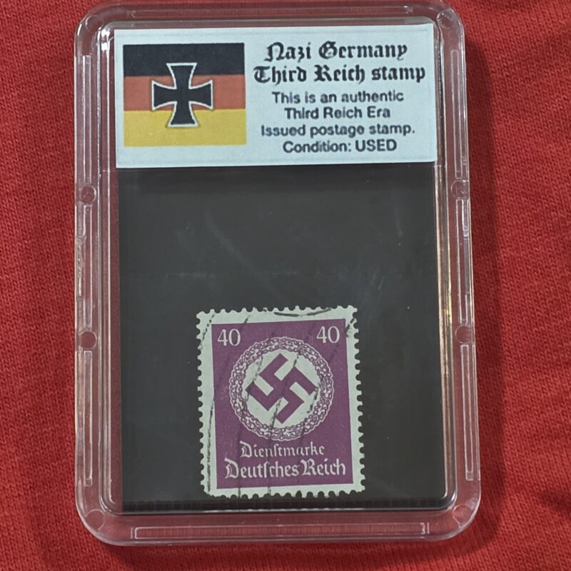 20261003_142313 WW2 Nazi German Third Reich NSDAP Government Official Swastika Stamp w Slab case 40 Pfennig