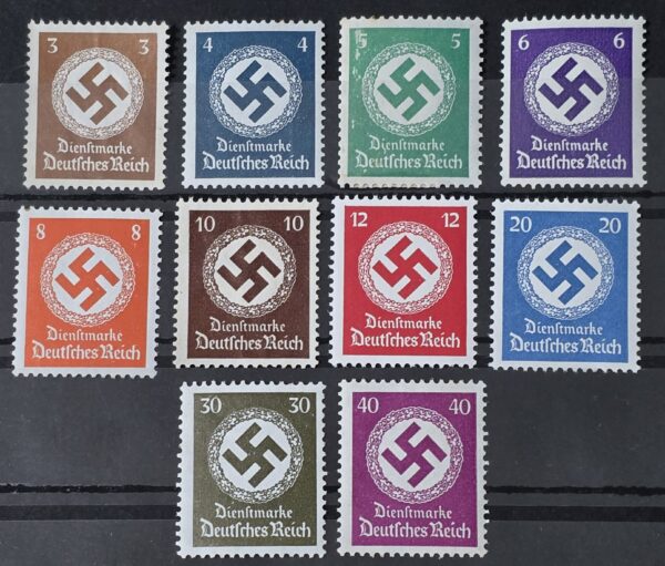 20261005_143538 WWII WW2 German Third Reich Nazi German Government Official Swastika Stamp lot 10 Stamps