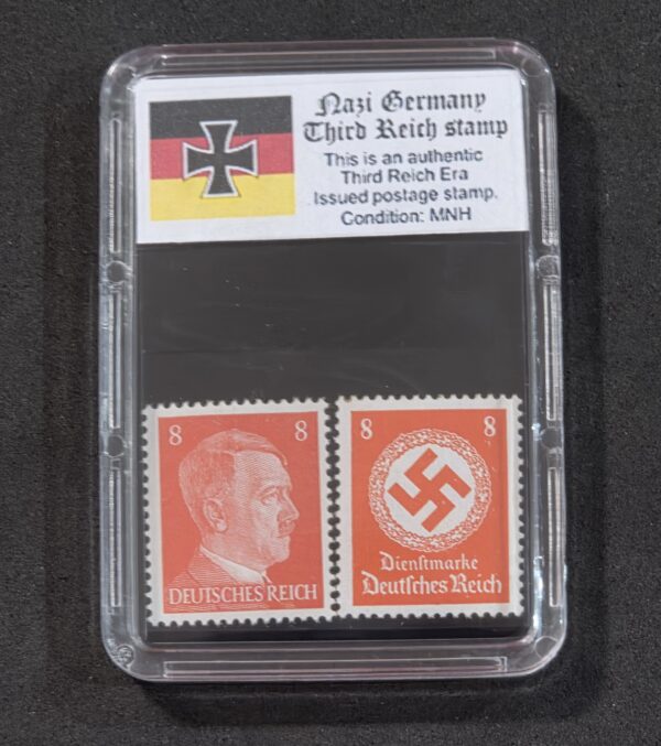WWII WW2 Nazi German Third Reich German Adolf Hitler + NSDAP Swastika Stamp 8pf