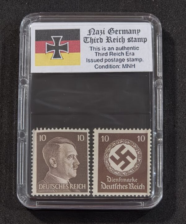 WWII WW2 Nazi German Third Reich German Adolf Hitler + NSDAP Swastika Stamp 10pf