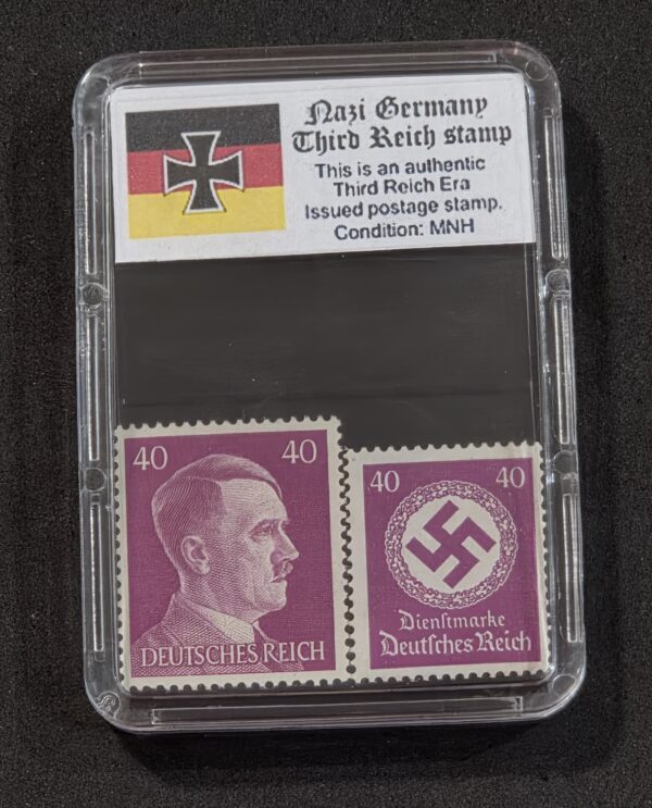 WWII WW2 Nazi German Third Reich German Adolf Hitler + NSDAP Swastika Stamp 40pf