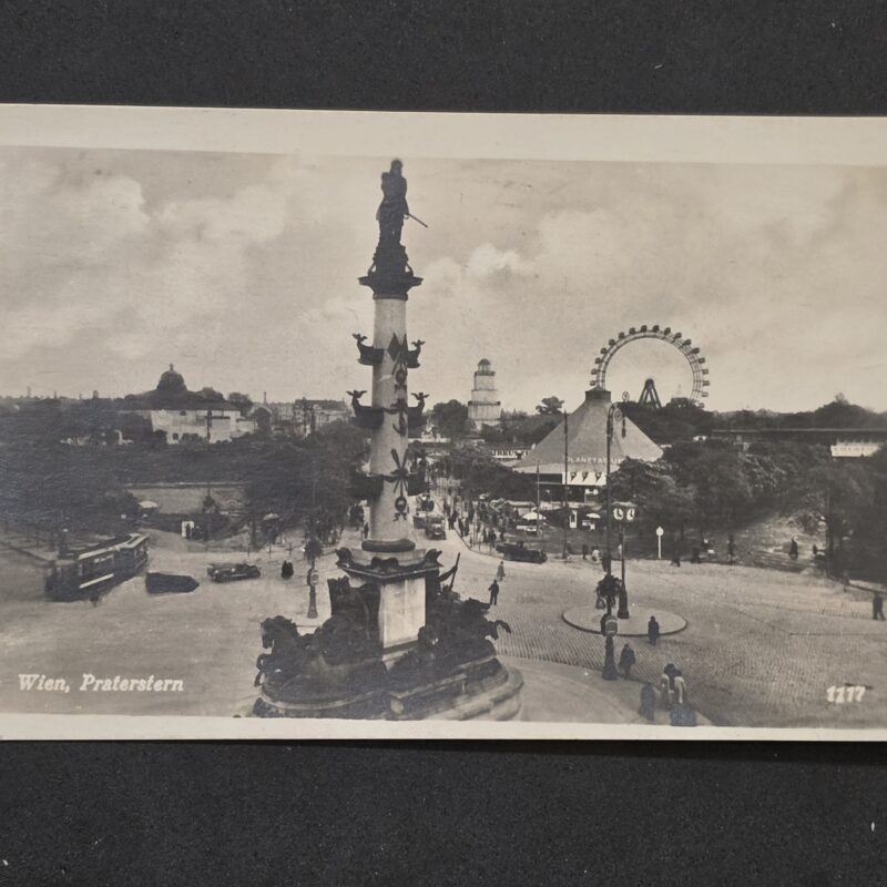 20261006_142135 WW2 1942 Vienna Ferris Wheel Praterstern Postcard Wien w Adolf Hitler Stamp 1942