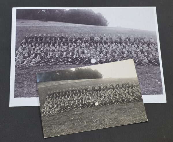 WWI Imperial German Military 119th Regiment Pickelhaube Spike Helmet Soldiers RPPC Postcard w Photo