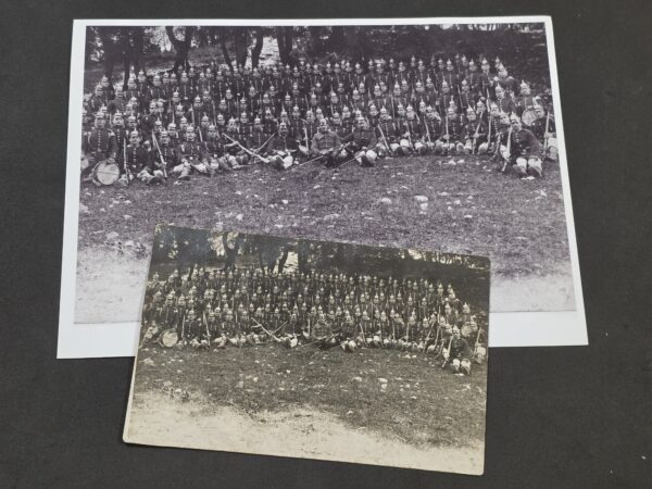 WWI Imperial German Army Soldiers w Pickelhaube Spike Helmets Rifles Group Photo Postcard