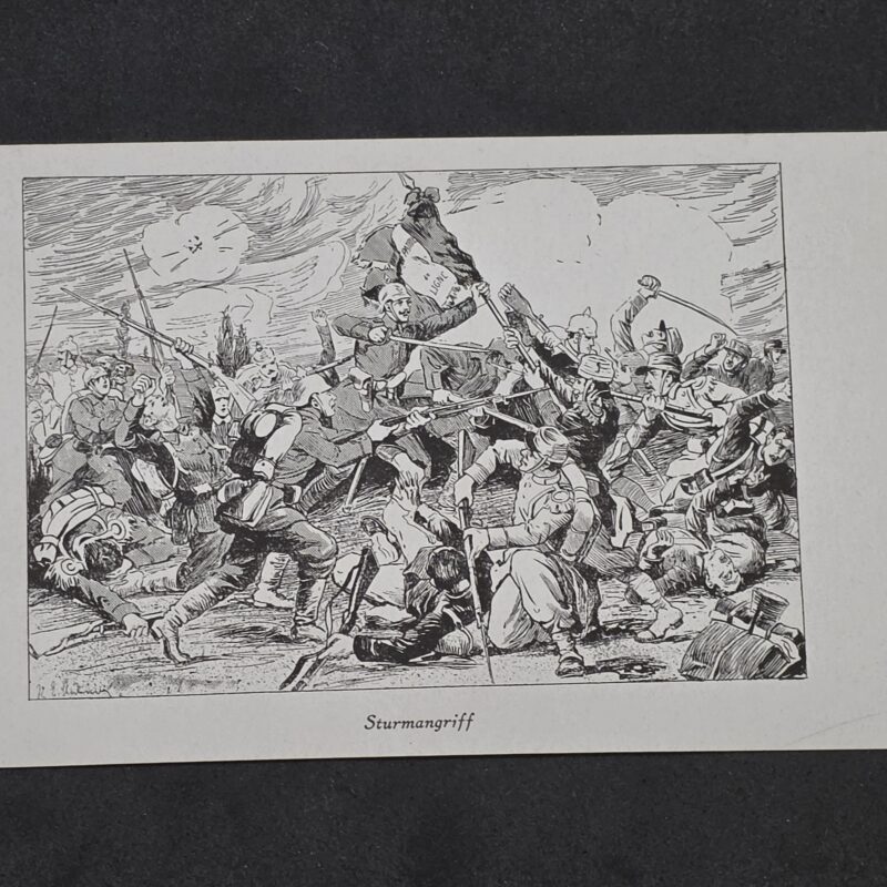 20261006_143417 WWI Imperial German Sturmangriff Battle Postcard Pickelhaube Bayonet Assault