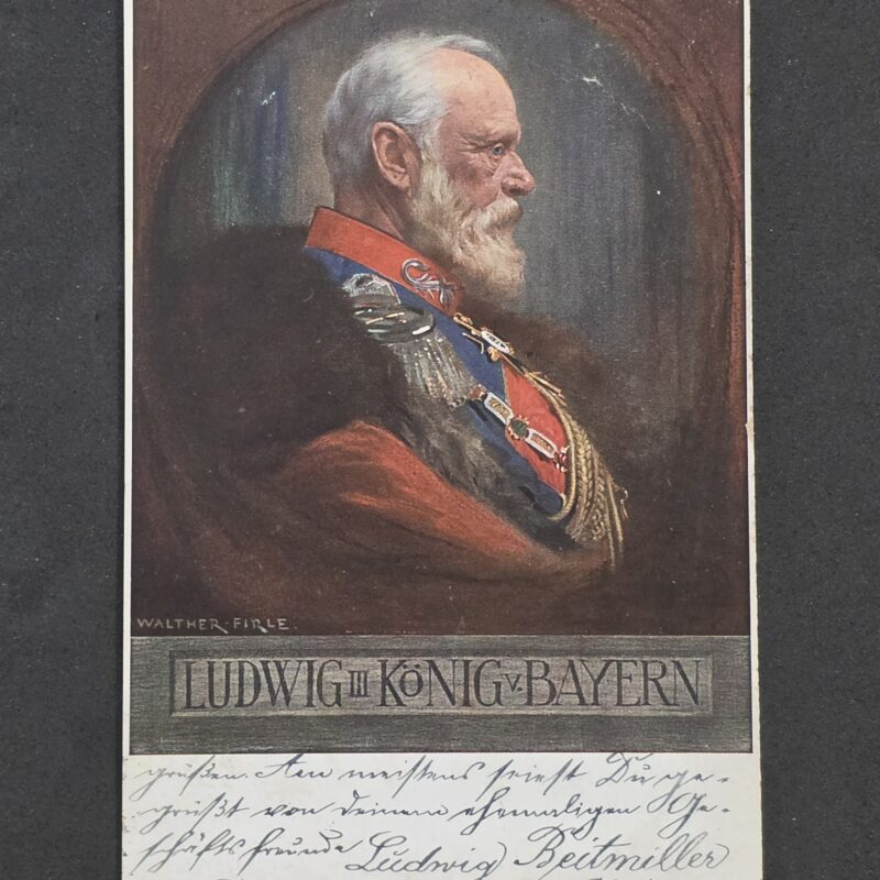 WWI German 1914 King Ludwig III Bavaria Military Feldpost Postcard Salzburg
