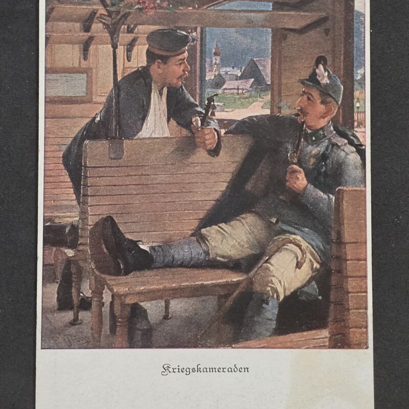 WWI Imperial German Red Cross Soldiers Comrades Bavarian Military Postcard 1914