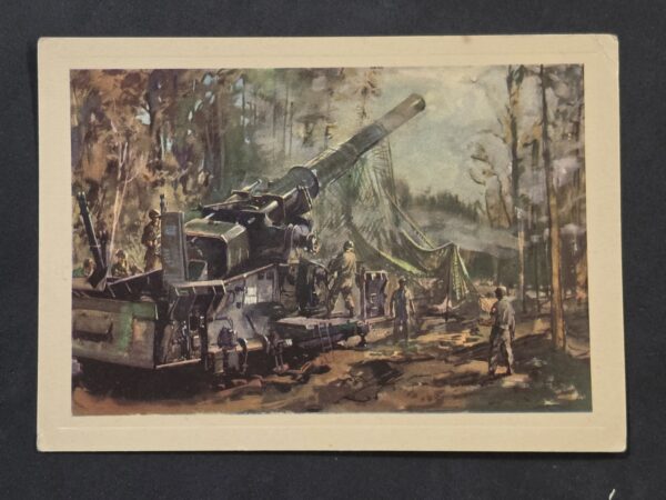 20261006_145105 WWII US Soldiers Heavy Artillery Cannon Battle German Military War Art Postcard