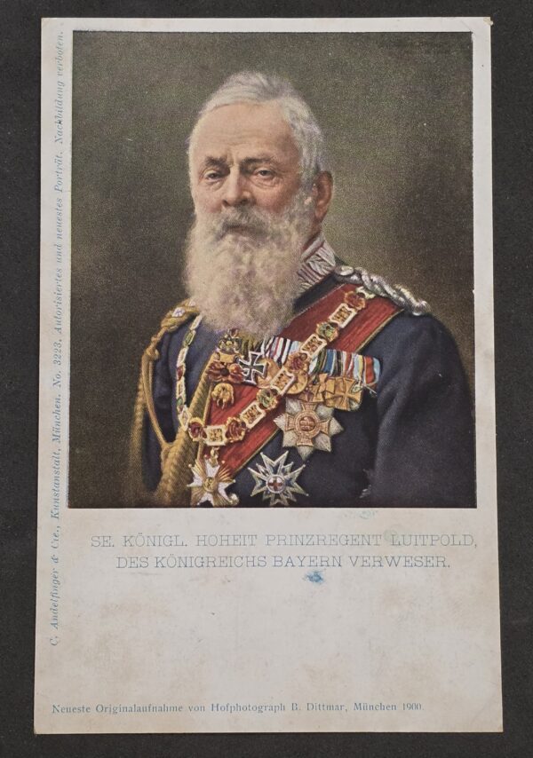 1900 Prince Regent Luitpold Bavaria Military War Medals Color German Postcard