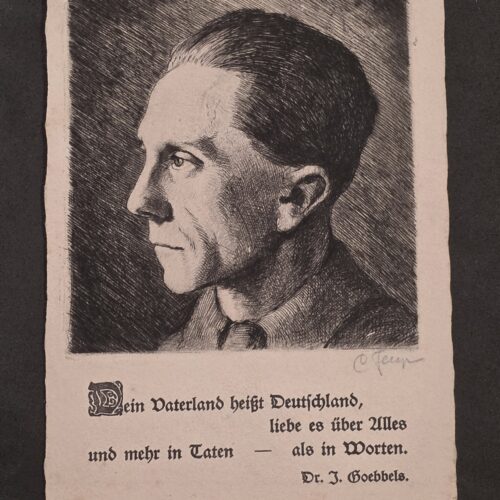 20261006_145939 RARE! Nazi German NSDAP Third Reich Joseph Goebbels Etching Postcard Hand-Pulled Print 1935