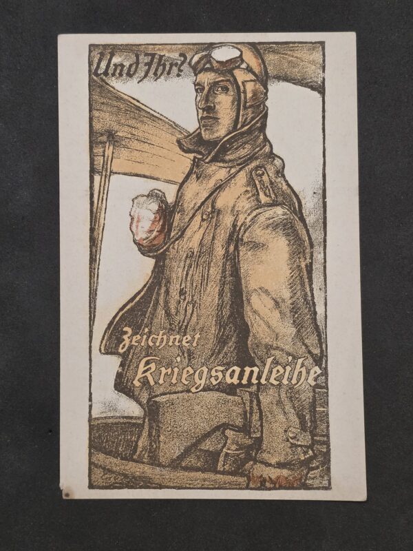 20261006_150314 WWI Imperial German Aviation Flight Propaganda Postcard Military Pilot War Bonds
