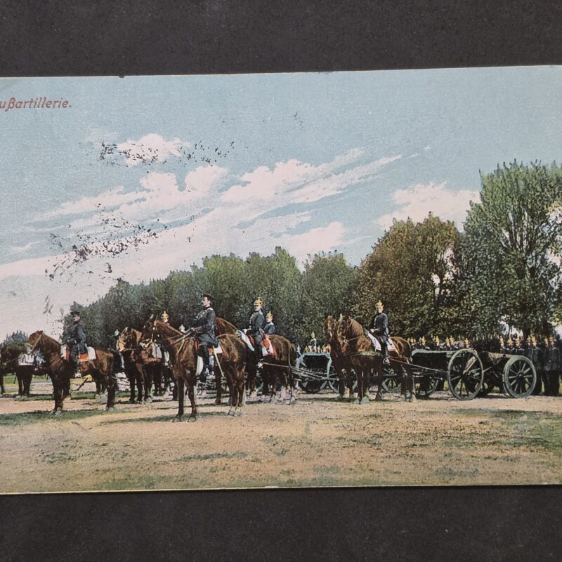 20261006_150407 WWI Imperial German Soldiers Foot Artillery Military Feldpost Postcard w Cannon
