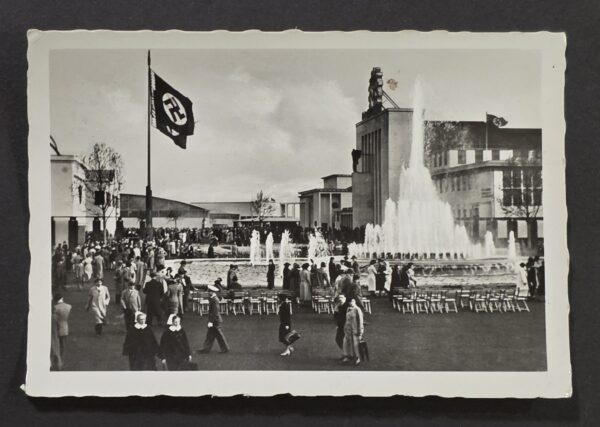 20261007_154554 WWII German Third Reich NSDAP DAF Photo Nazi Swastika Flags 1930s Exhibition Fair Fountain