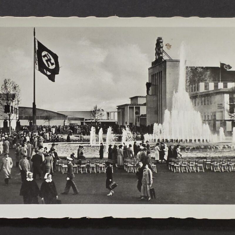 WWII German Third Reich NSDAP DAF Photo Nazi Swastika Flags 1930s Exhibition Fair Fountain