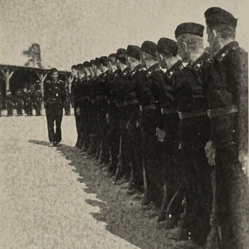20261007_154722 PANZER TANK DIVISION SOLDIERS Lined Up WW2 German Military Wartime Photo