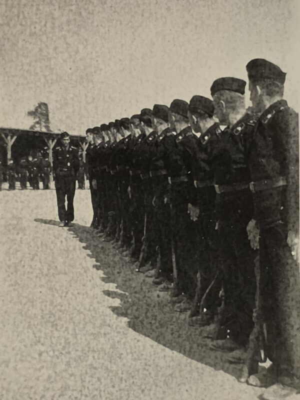 20261007_154722 PANZER TANK DIVISION SOLDIERS Lined Up WW2 German Military Wartime Photo