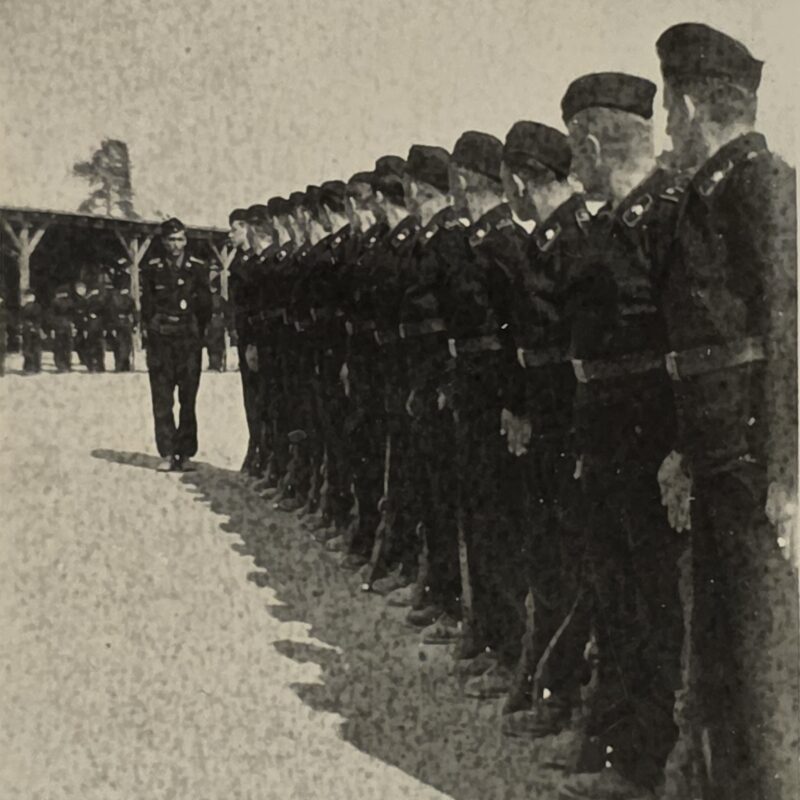PANZER TANK DIVISION SOLDIERS Lined Up WW2 German Military Wartime Photo