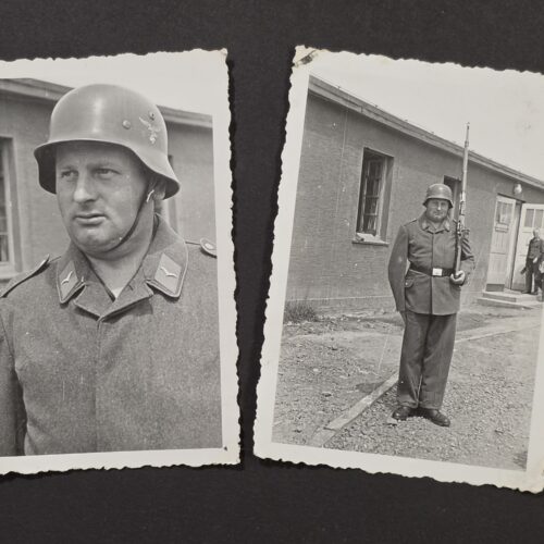 20261007_155113 LUFTWAFFE STEEL HELMET RIFLE - WWII WW2 German Soldiers Military Photo lot X 2