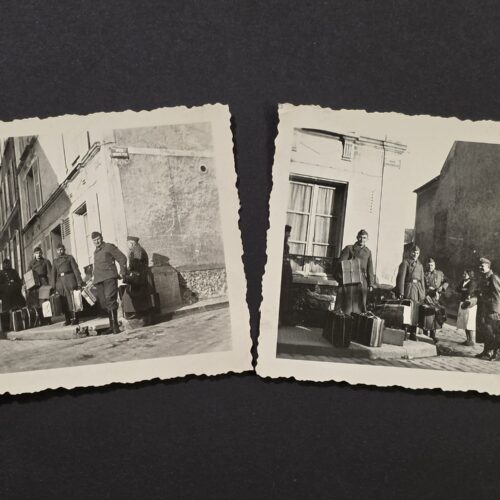 WWII WW2 German Wehrmacht Soldiers Occupied France Verdun Luggage Photo lot x 2