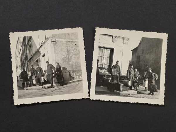 WWII WW2 German Wehrmacht Soldiers Occupied France Verdun Luggage Photo lot x 2
