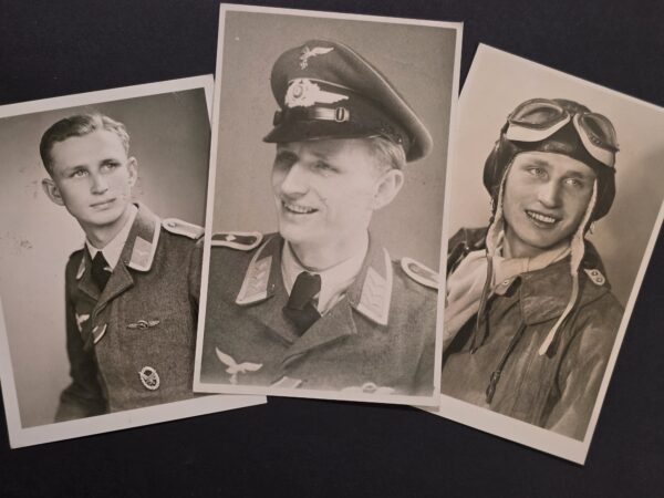 20261007_160027 WW2 WWII German Luftwaffe Air Force Pilots Military Photo lot x 3 Warsaw Poland