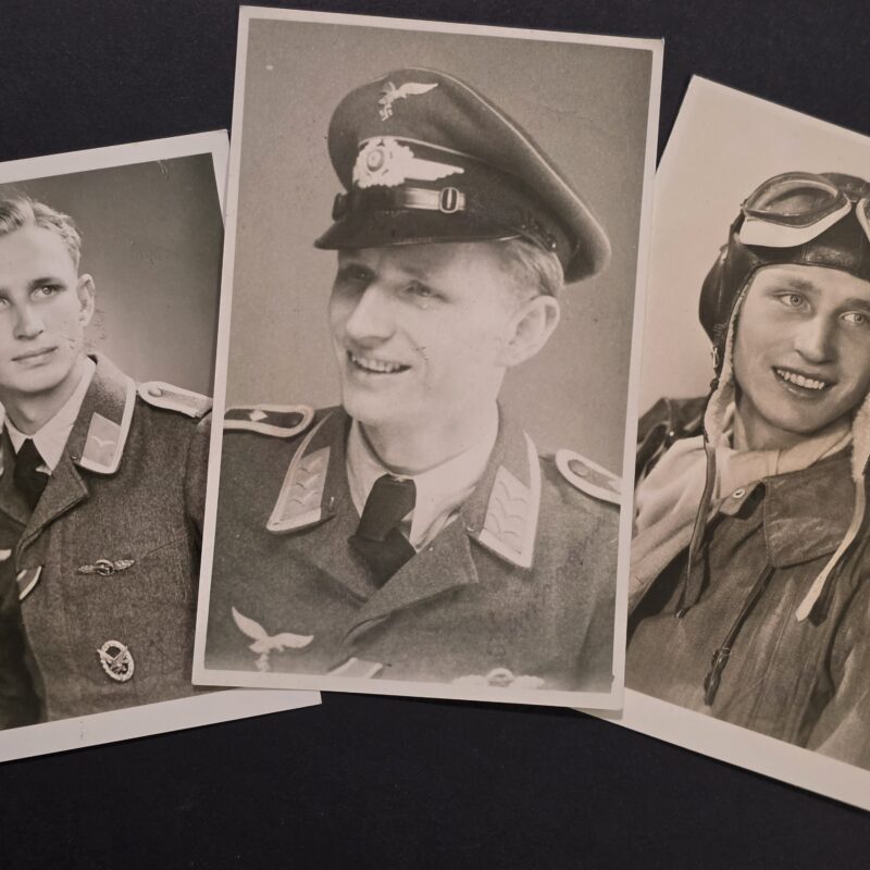 20261007_160027 WW2 WWII German Luftwaffe Air Force Pilots Military Photo lot x 3 Warsaw Poland