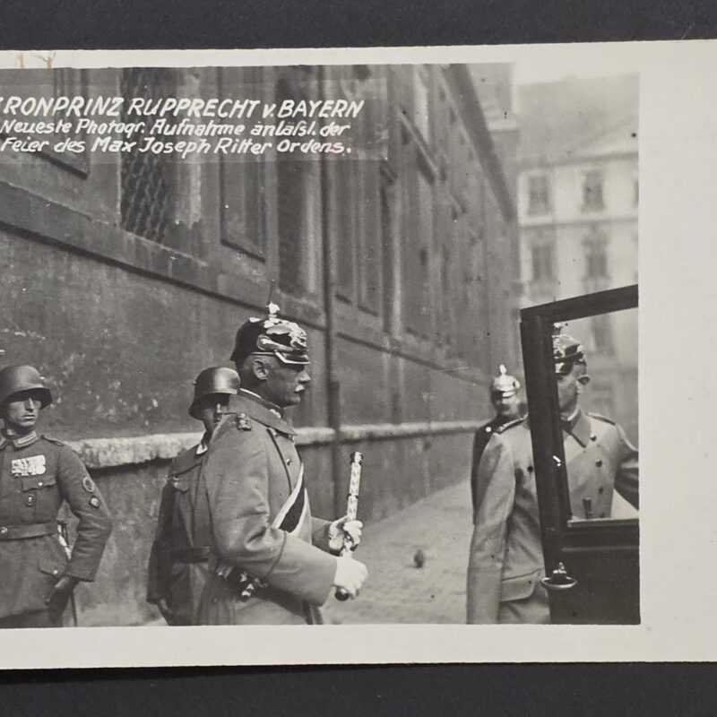 20261007_161508 WW1 Imperial German Crown Prince Rupprecht Bavaria Max Joseph w Steel Helmet Soldiers Military Photo Postcard
