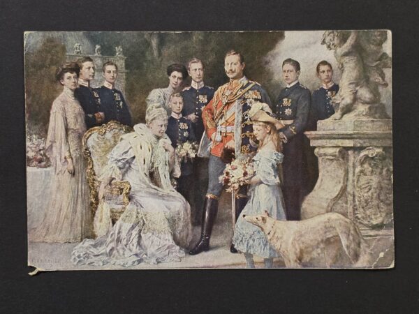 20261007_162040 Antique 1906 Imperial German Kaiser Wilhelm II Royal Family Portrait Postcard
