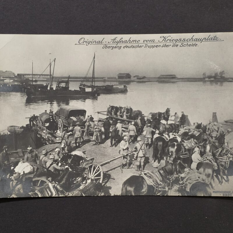 20261007_162055 WW1 Imperial German Army Scheldt River Crossing Soldier Horse Artillery Postcard