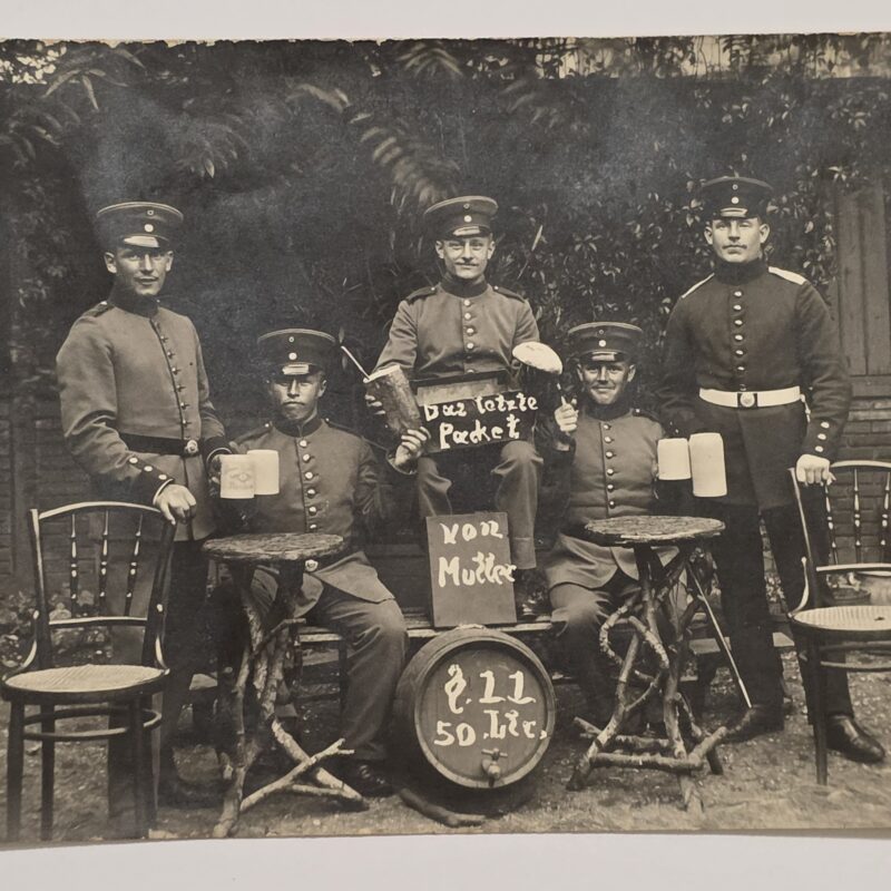 20261007_162113 1913 Imperial German Soldiers Metz Beer Drinking Military Photo Postcard