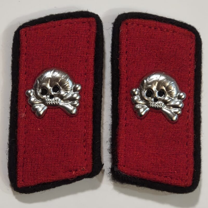 HEER Artillery Panzer Tank Armored Division WW2 German Collar tabs w Totenkopf Skulls
