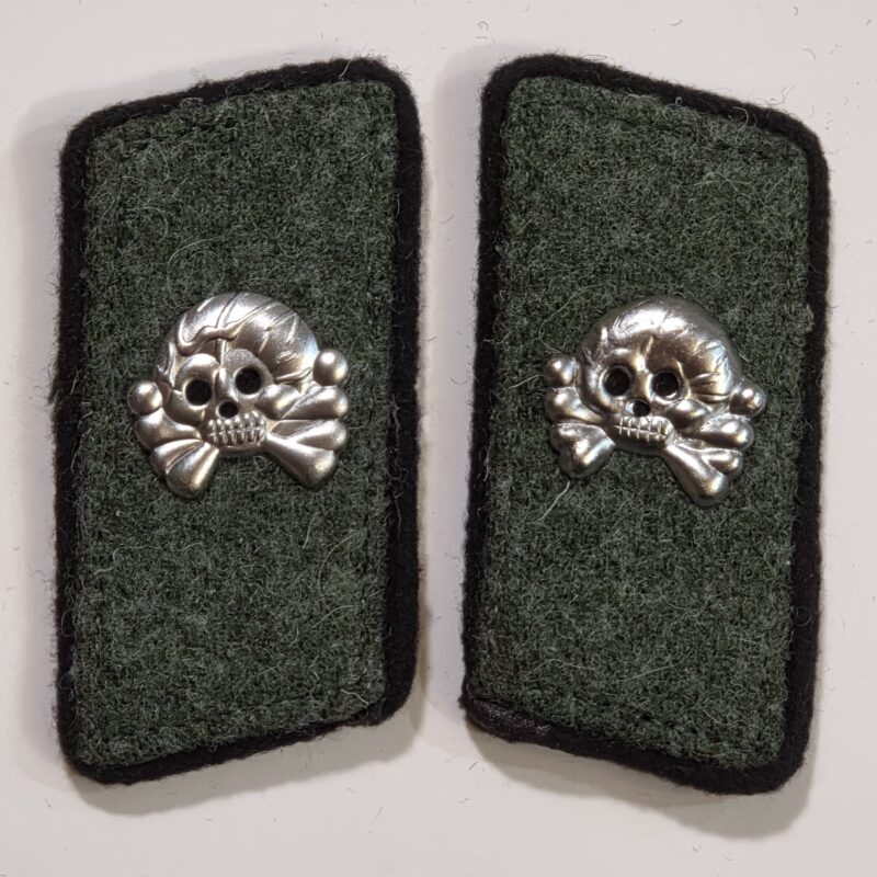 Heer Assault Gunners Sturmgeschütz Pioneer Panzer Tank Armored Division WW2 German Collar tabs w Totenkopf Skulls