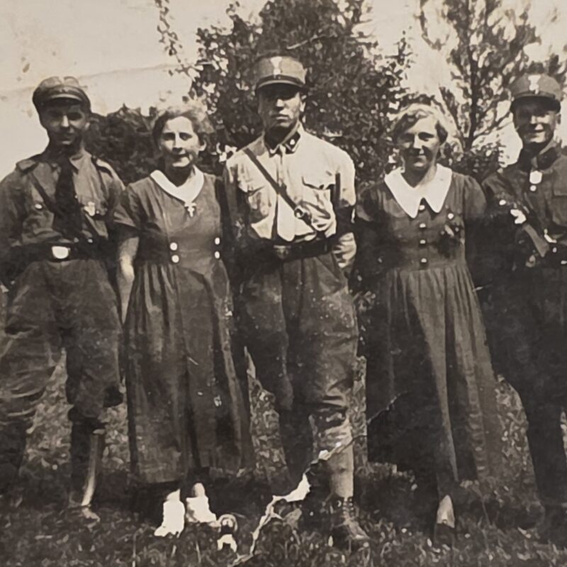 20261010_125142 Early Nazi German Third Reich SS SA Stormtroopers Kepi Hats Insignia Group Photo 1930s