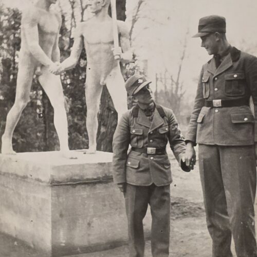 20261010_125404 NOT GAY! TALL MAN SMALL MAN! WW2 German RAD Homo Erotic Humor Military Photo