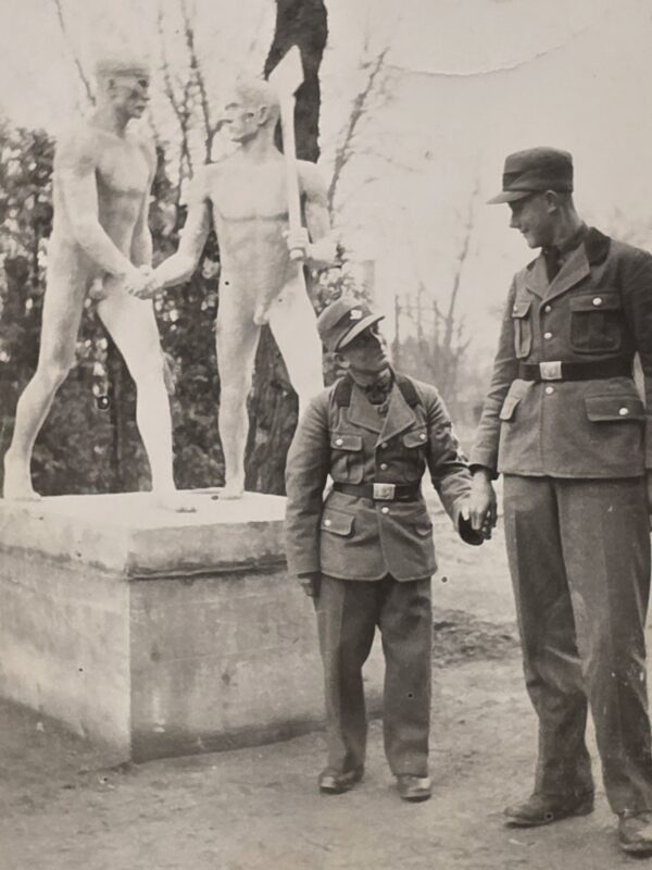 20261010_125404 NOT GAY! TALL MAN SMALL MAN! WW2 German RAD Homo Erotic Humor Military Photo